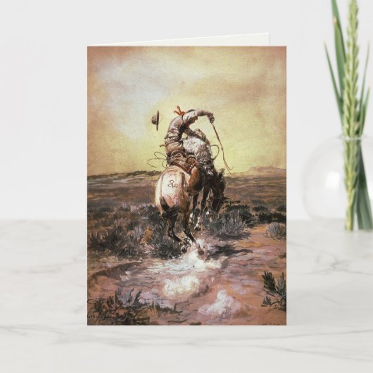 チャールズ·M·ラッセルズのグリーティン絵画グカード カード (正面)