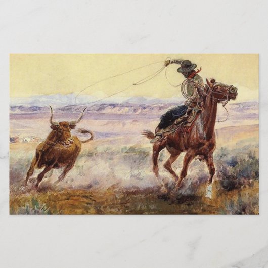 チャールズ·M·ラッセル『オンザ·ポンド』 便箋 (正面)