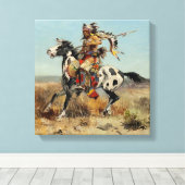 チャールズ・M・ラッセル『ダコタのチーフ』 キャンバスプリント (インサイチュ (ウッドフロア))