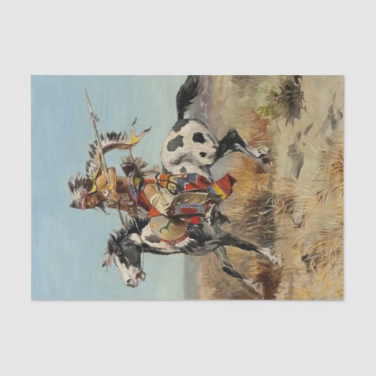 チャールズ・M・ラッセル『ダコタのチーフ』 薄葉紙 (正面)