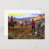 チャールズ·M·ラッセル「財貨に捕まる」 サンキューカード (正面/裏面)