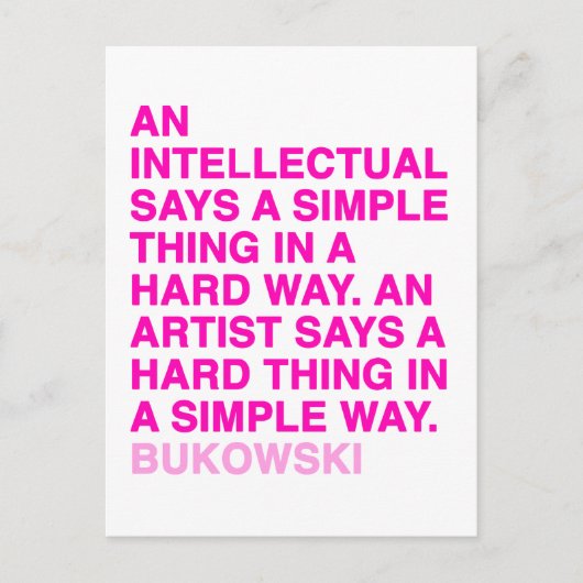 チャールズBukowski著引用文 ポストカード (正面)