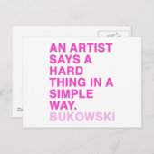 チャールズBukowski著引用文 ポストカード (正面/裏面)