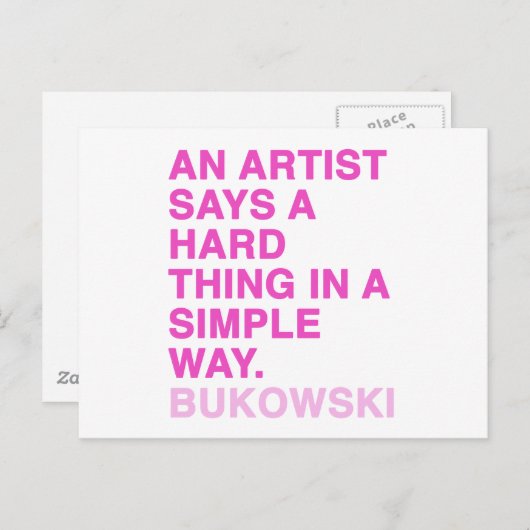 チャールズBukowski著引用文 ポストカード (正面/裏面)