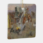 チャールズMラッセル – ブロンクアットカウキャンプ セラミックオーナメント (右)