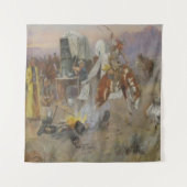 チャールズMラッセル – ブロンクアットカウキャンプ タペストリー (正面)