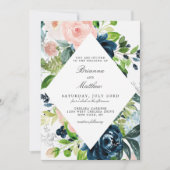 チャールドウォーター色フローラ結婚式招待状 招待状 (正面)