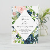 チャールドウォーター色フローラ結婚式招待状 招待状 (スタンド正面)