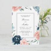 チャールドウォーター色フローラ結婚式招待状 招待状 (スタンド正面)