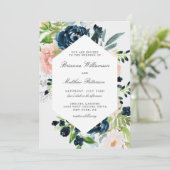 チャールドウォーター色フローラ結婚式招待状 招待状 (スタンド正面)