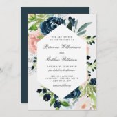 チャールドウォーター色フローラ結婚式招待状 招待状 (正面/裏面)