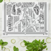 チャールフィールドビレッジマップティータオル キッチンタオル (折り畳み)