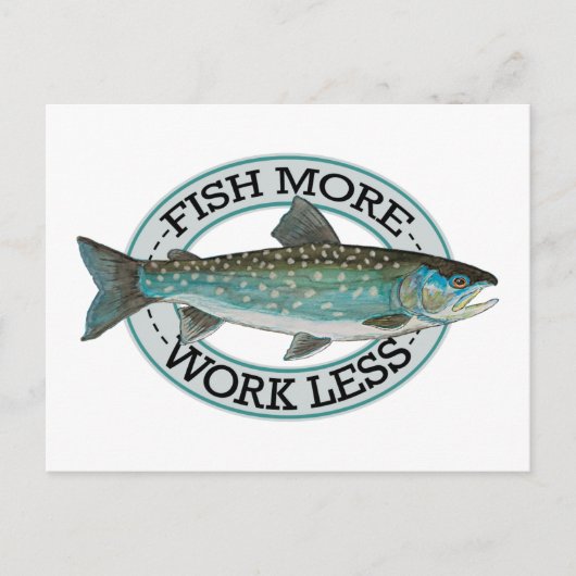 チャー魚釣り ポストカード (正面)