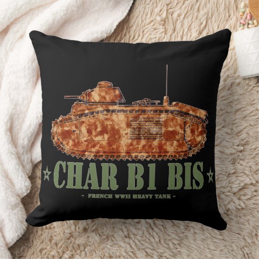 チャーB1 bis世界大戦2重フランスの戦車WWII クッション (ブランケット)