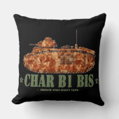 チャーB1 bis世界大戦2重フランスの戦車WWII クッション (正面)