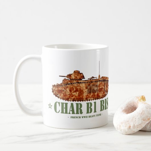 チャーB1 bis世界大戦2重フランスの戦車WWII コーヒーマグカップ (ドーナツ)