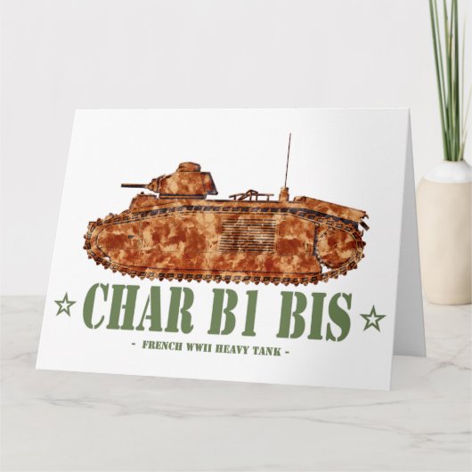 チャーB1 bis世界大戦2重フランスの戦車WWII サンキューカード (正面)