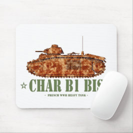 チャーB1 bis世界大戦2重フランスの戦車WWII マウスパッド