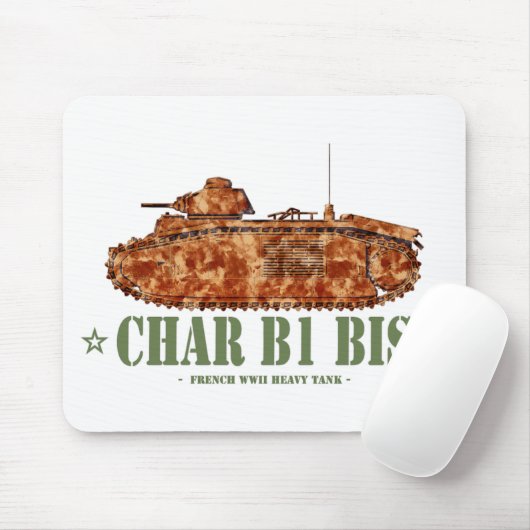 チャーB1 bis世界大戦2重フランスの戦車WWII マウスパッド (マウス)