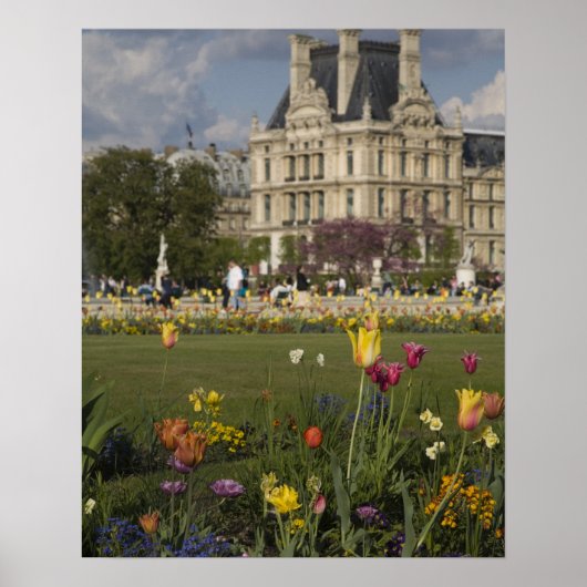 チュイリー庭園、ルーヴル美術館、パリ、フランス ポスター (正面)