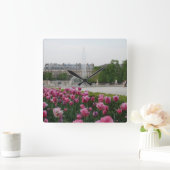 チュイルリーガーデンイン開花 スクエア壁時計 (ホーム)