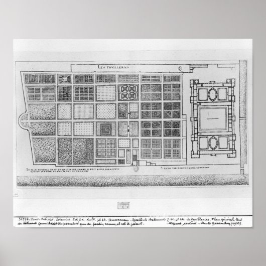 チュイルリー宮殿と庭園の計画 ポスター (正面)