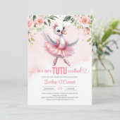 チュウドレスの可愛い小さな白鳥金ゴールドきらめき 招待状 (スタンド正面)