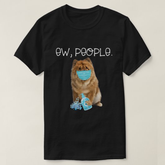 チュウ新しい人々は顔マスクを着て犬 Tシャツ (デザイン正面)