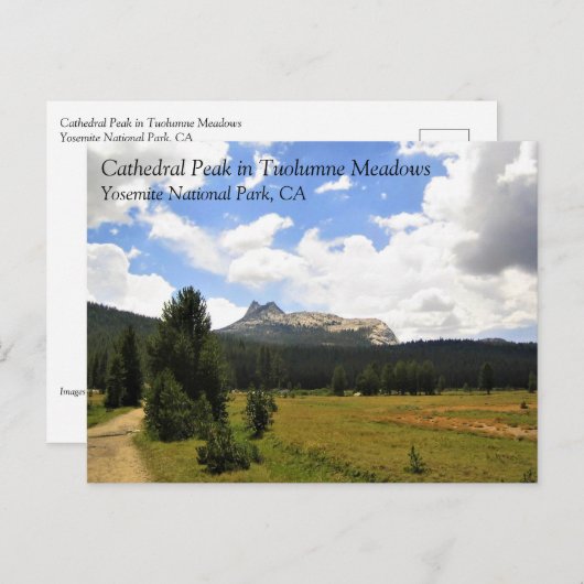 チュオルムネメドウズのカテドラルピーク,ヨセミテ,カリフォルニア州P ポストカード (正面/裏面)
