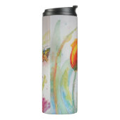 チュカラフルーリップと蝶の水色フローラTh タンブラー (回転左)