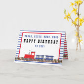 チュガチョオ赤 |ブルートレイン誕生日 カード (黄色い花)