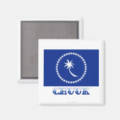 チュク州旗、名称つき マグネット (正面/裏面)