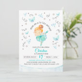 チュチュおよび回転のバレリーナの誕生日の招待状 招待状 (スタンド正面)