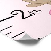 チュチュかわいいバレエ動物保生育図8 x 44 ポスター (角)