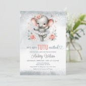 チュチュがとってもうれしいバレリーナ・エレファント・ベイビーシャワー 招待状 (スタンド正面)