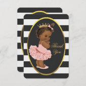 チュチュのかわいい民族のプリンセスのストライプは感謝していしています サンキューカード (正面/裏面)