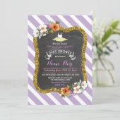 チュチュのかわいい紫色の薄紫のバレエのベビーシャワーの招待 招待状 (スタンド正面)