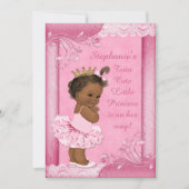 チュチュのフェイクなレースのベビーシャワーの民族のプリンセス 招待状 (正面)