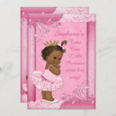 チュチュのフェイクなレースのベビーシャワーの民族のプリンセス 招待状 (正面/裏面)