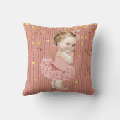 チュチュのフェイクな金ゴールドの紙吹雪のグリッターのプリンセスのベビー クッション (裏面)