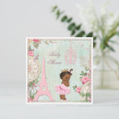 チュチュのベビーシャワーのパリのシックな民族のプリンセス 招待状 (スタンド正面)