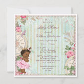 チュチュのベビーシャワーのパリのシックな民族のプリンセス 招待状 (裏面)