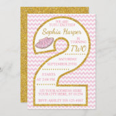 チュチュの第2誕生日の招待状|のバレリーナ 招待状 (正面/裏面)