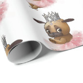 チュチュを履いたパグ犬の水彩画 ラッピングペーパー (ロールコーナー)
