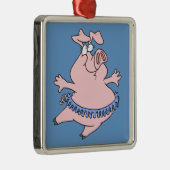 チュチュー豚の可愛いバレエのバレリーナ メタルオーナメント (右)