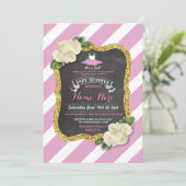 チュチュ キュート ガール ローズ ピンク バレエ ベイビー シャワーの招待状 招待状 (スタンド正面)