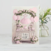 チュチュ キュート バレエ ピンク バレリーナ テーマ 女の子 招待状 (スタンド正面)