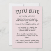 チュチュ キュート バレエ ピンク バレリーナ テーマ 女の子 招待状 (裏面)