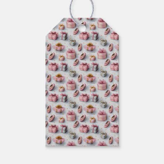 チュチュ キュート ピンク バレリーナ バースデー ギフトタグ (正面)