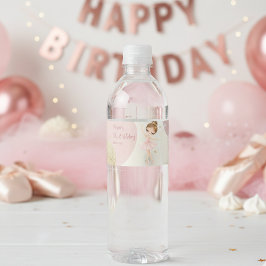 チュチュ バレリーナ ピンク バレエ ダンサー ガール 誕生日 ペットボトルラベル